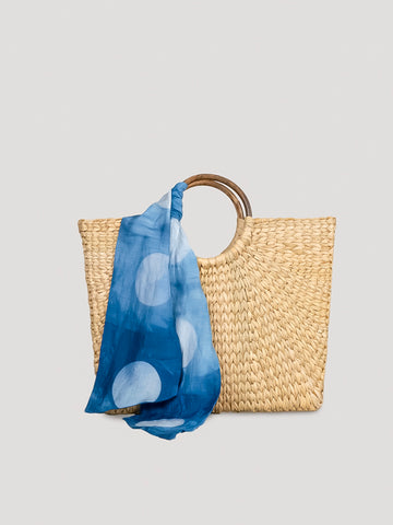 Margate Handwoven Handbag with Shibori Scarf