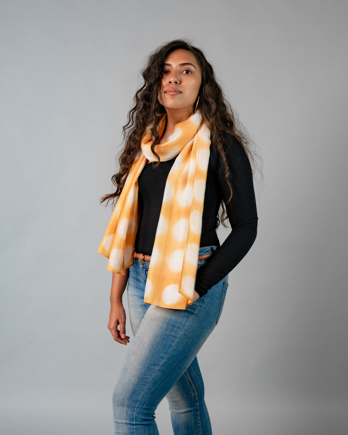 Pipa Natural Dyed Yellow Scarf